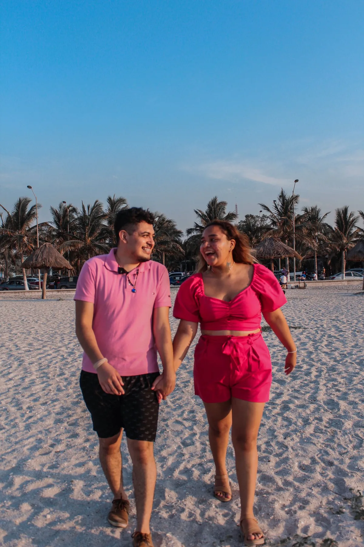 A couple enjoying a beach getaway